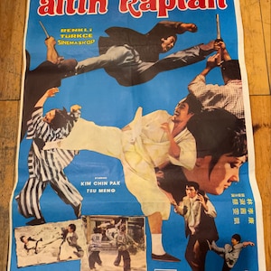 Cartel de karate de culto de los años 80, cartel vintage original de combate de artes marciales, cartel de karate, cartel de película vintage