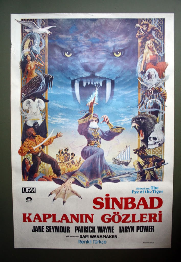 ポスター　アート　映画　トルコ 1977年 シンドバッド虎の目 オリジナル トルコ ワンシート映画