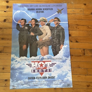 Póster original de la película Hot Shots Part Deux de 1993, hoja completa. Póster de película de acción y comedia.