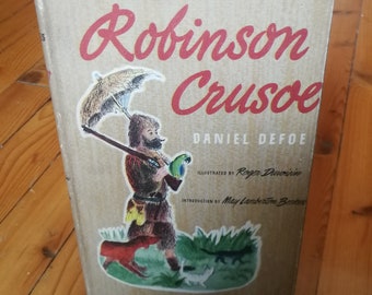 1946 La vida y aventuras de Robinson Crusoe, libros coleccionables de Daniel Defoe.