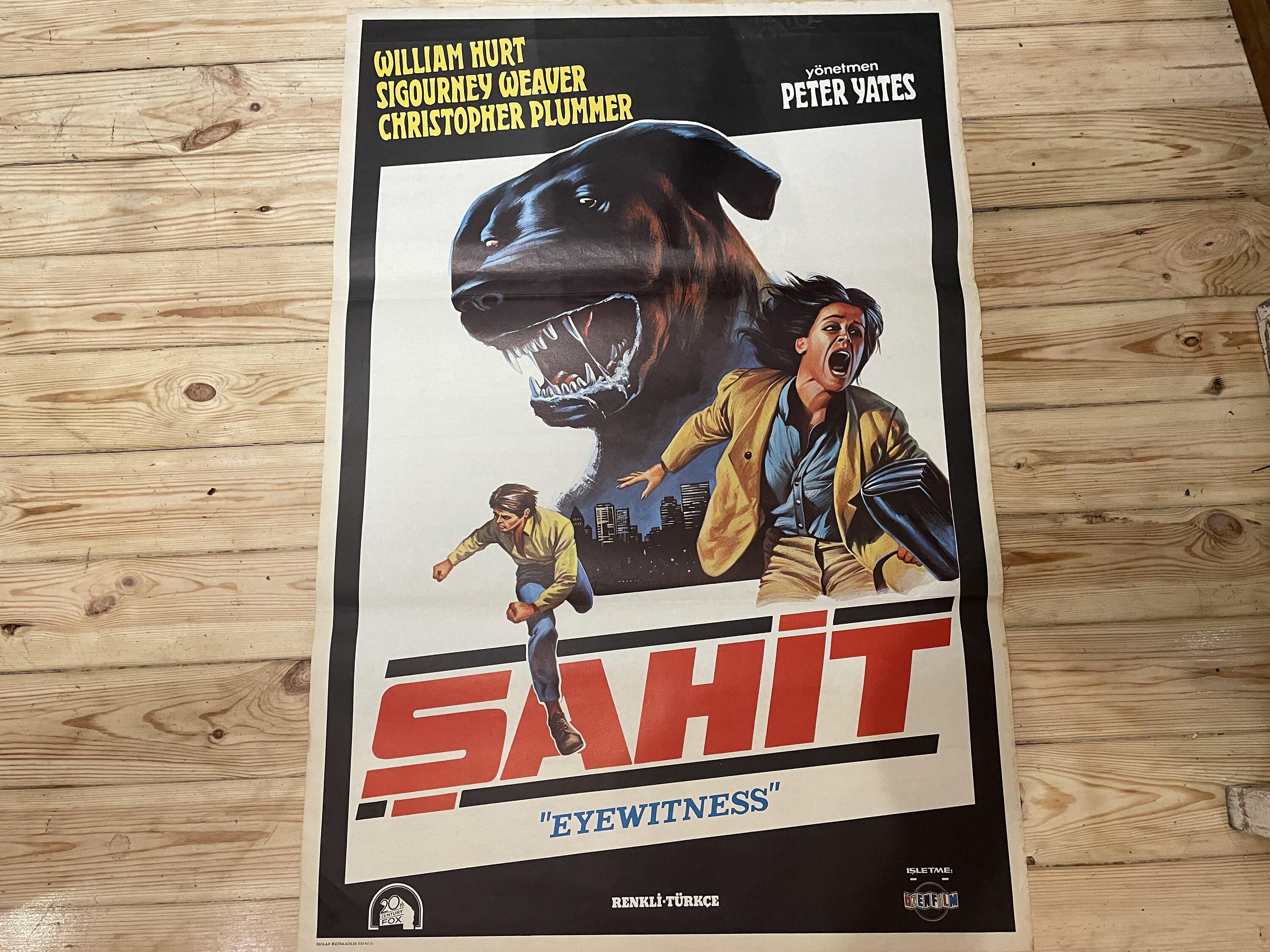 1981 年「目撃者」。オリジナルの 1 シート映画ポスター。ビンテージ