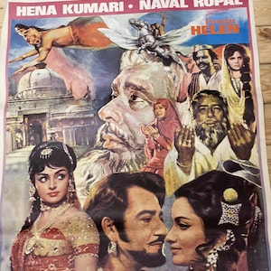 1971 Saat Sawal Yane Haatim Tai. Póster original de una hoja de película. Cartel de época. Obra de arte. Arte cinematográfico. Película india. Ilustraciones del cartel.