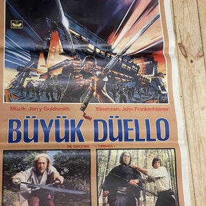1982 El Desafío. Póster original de una hoja de película. Cartel de época. Artes marciales. Ilustraciones del cartel. Toshiro Mifune. Película samurái.