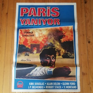 Original Vintage Poster Is Paris Burning 1966 Paris brûle t il Alain Delon Movie Poster