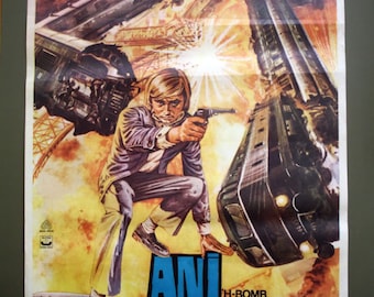 Póster de película vintage de la bomba H de 1977. Arte cinematográfico. Cartel retro.