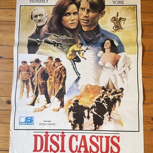 Póster de película turca original de 1979 Un hombre llamado Intrepid. Póster de película de guerra vintage. Renée Asherson.
