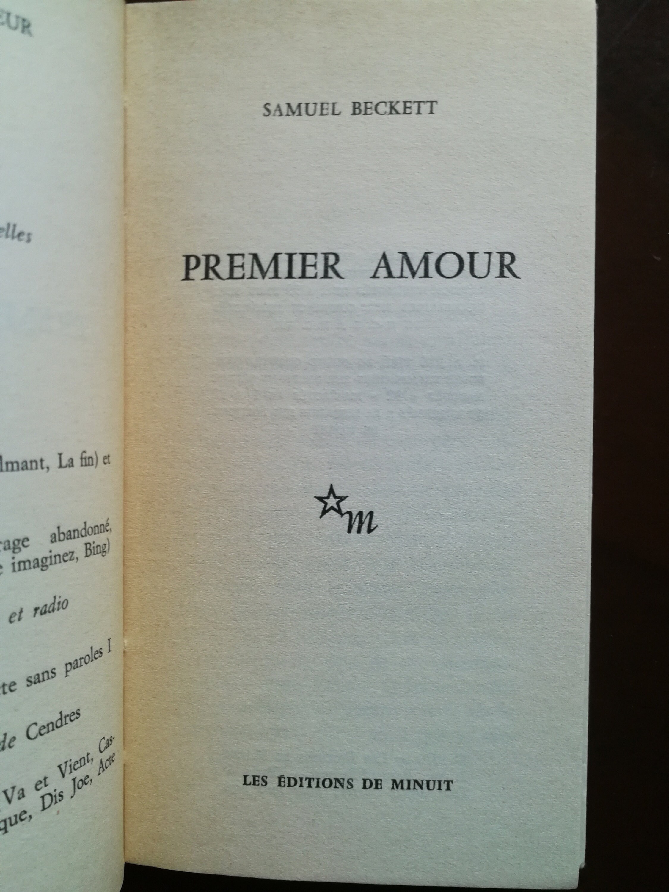 1970 Samuel Beckett Premier Amour First Edition Etsy Finland