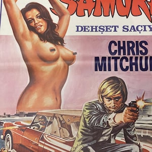1974 Maestro Samurái. Póster original de una hoja de película. Cartel de época. Obra de arte. Arte cinematográfico. Ilustraciones del cartel. Película de artes marciales. Década de 1970.