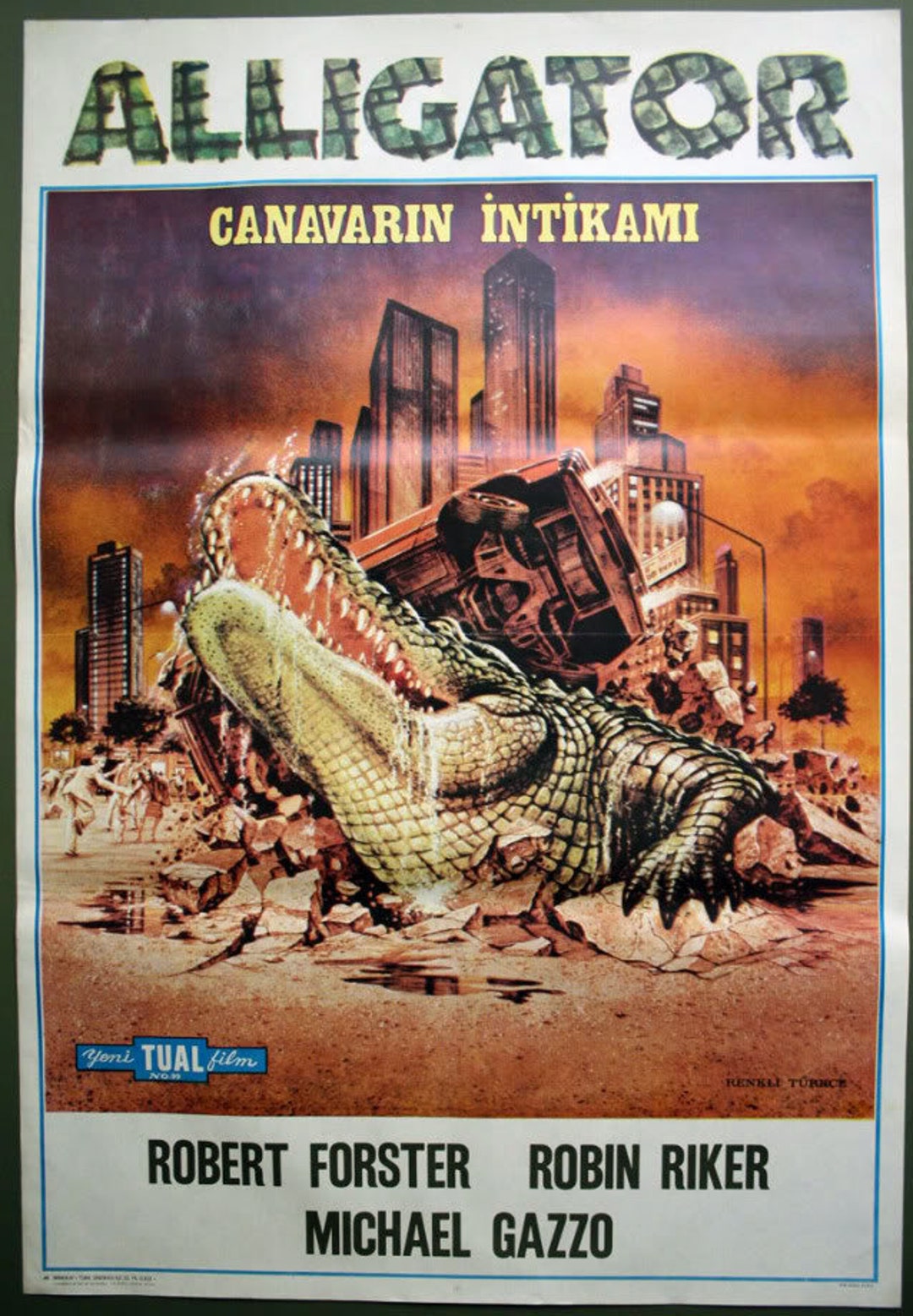 Movie Harror 1980 Poster. ALLIGATOR Turkish. - Sheet Orjinal Poster. One Vintage Move Etsy