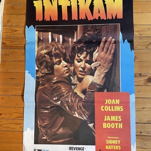 Póster de película turca original de 1971: La venganza. Póster de película de crimen vintage La posada de la gente asustada
