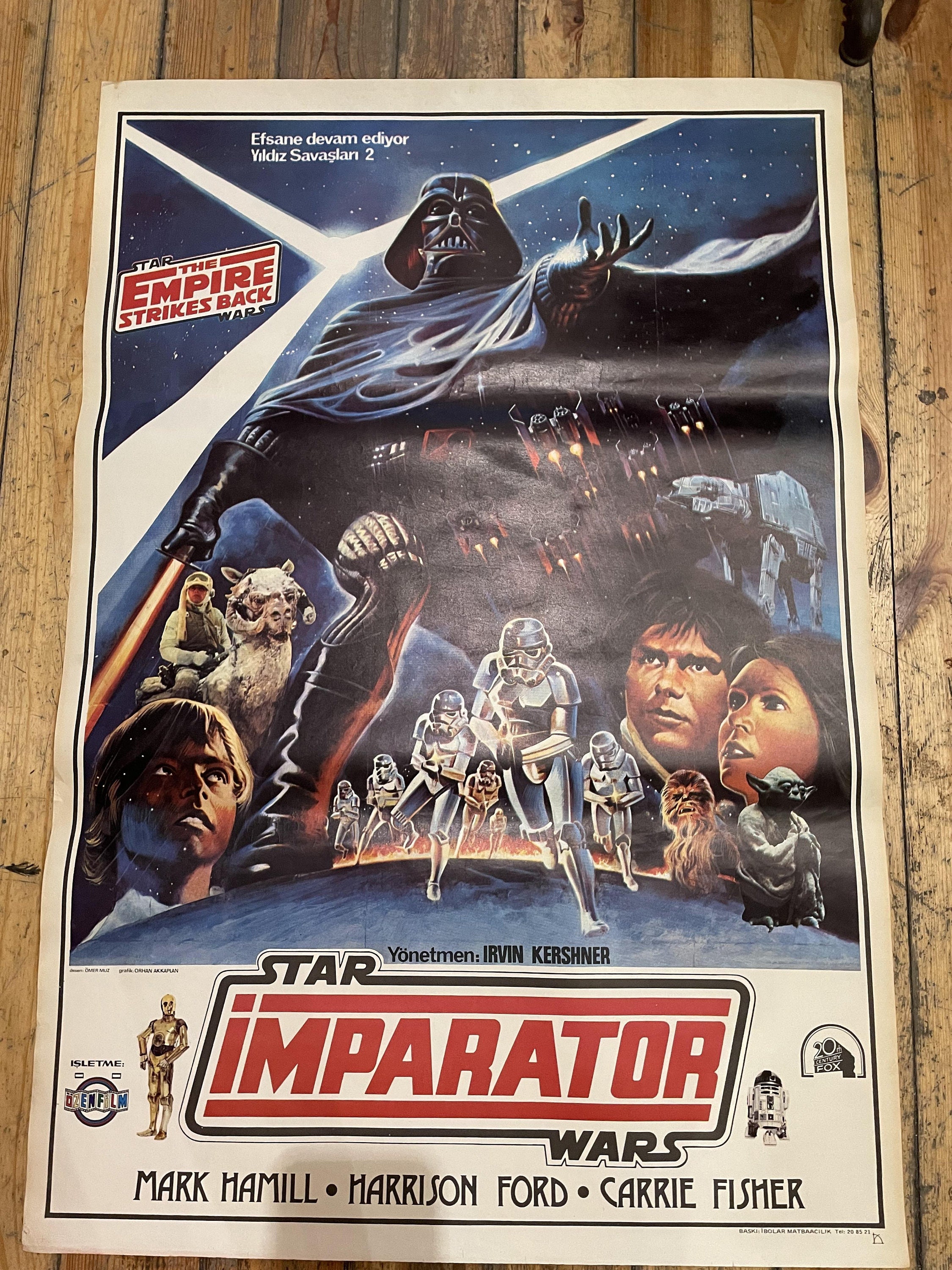Star Wars the Empire Strikes Back Original Turkish Poster 1977 - Etsy