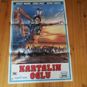 Póster original de una hoja de la película White Feather. Robert 1955 Póster de película vintage.