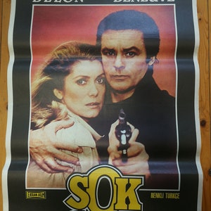 Le choc Alain Delon 1982  Vintage Turkish One Sheet Movie Theatre Cinema Poster