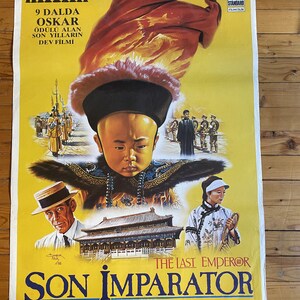 Póster de película turca original El último emperador de 1987. Póster de película épica vintage