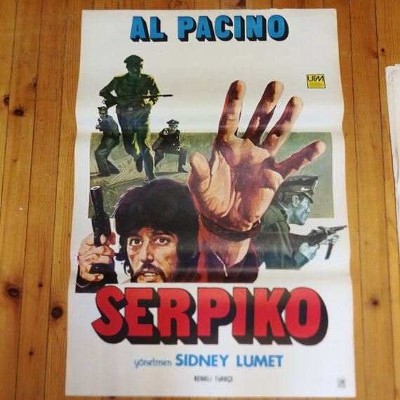 1973 Serpico Original Turkish Movie One Sheet Poster. Al Pacino