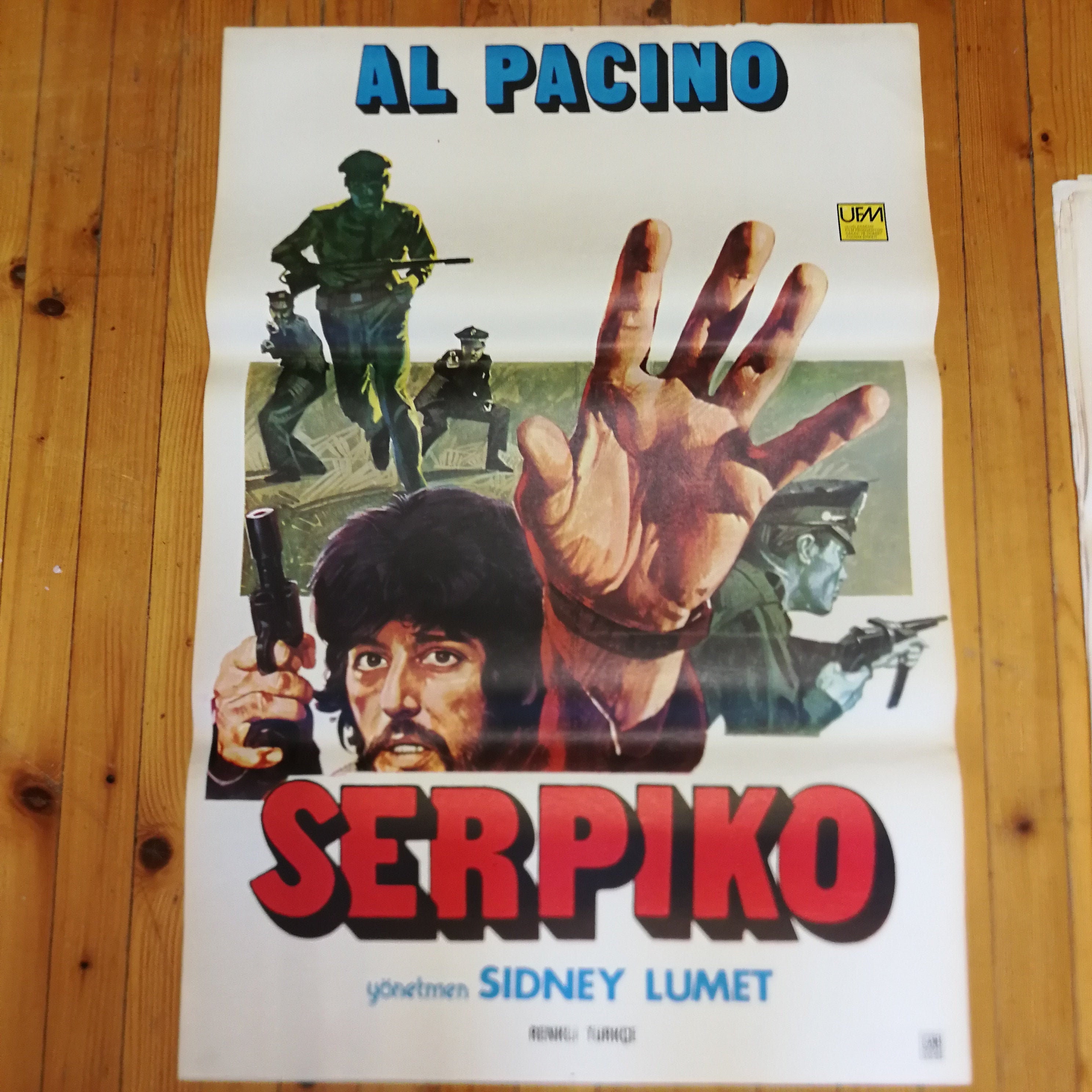 1973 Serpico Original Turkish Movie One Sheet Poster. Al Pacino