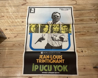 Without Apparent Motive Turkish Edition Movie Poster. French Movie (1971). Vintage Original Movie Posters. Original Film Art