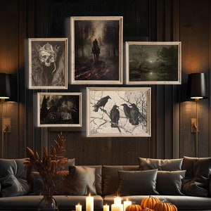 Halloween Gallery Wall Art Set of 5 Prints | DIGITAL DOWNLOAD ...