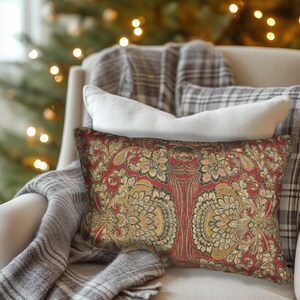 Antique Dutch Fabric Pattern Created in c.1720 Printed Spun Lumbar Pillow