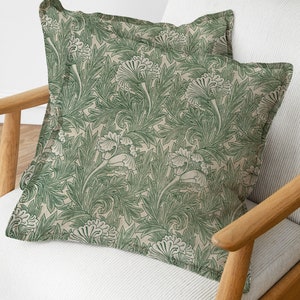 William Morris Vintage Tulip Famous Pattern created in 1875 Printed Pillow