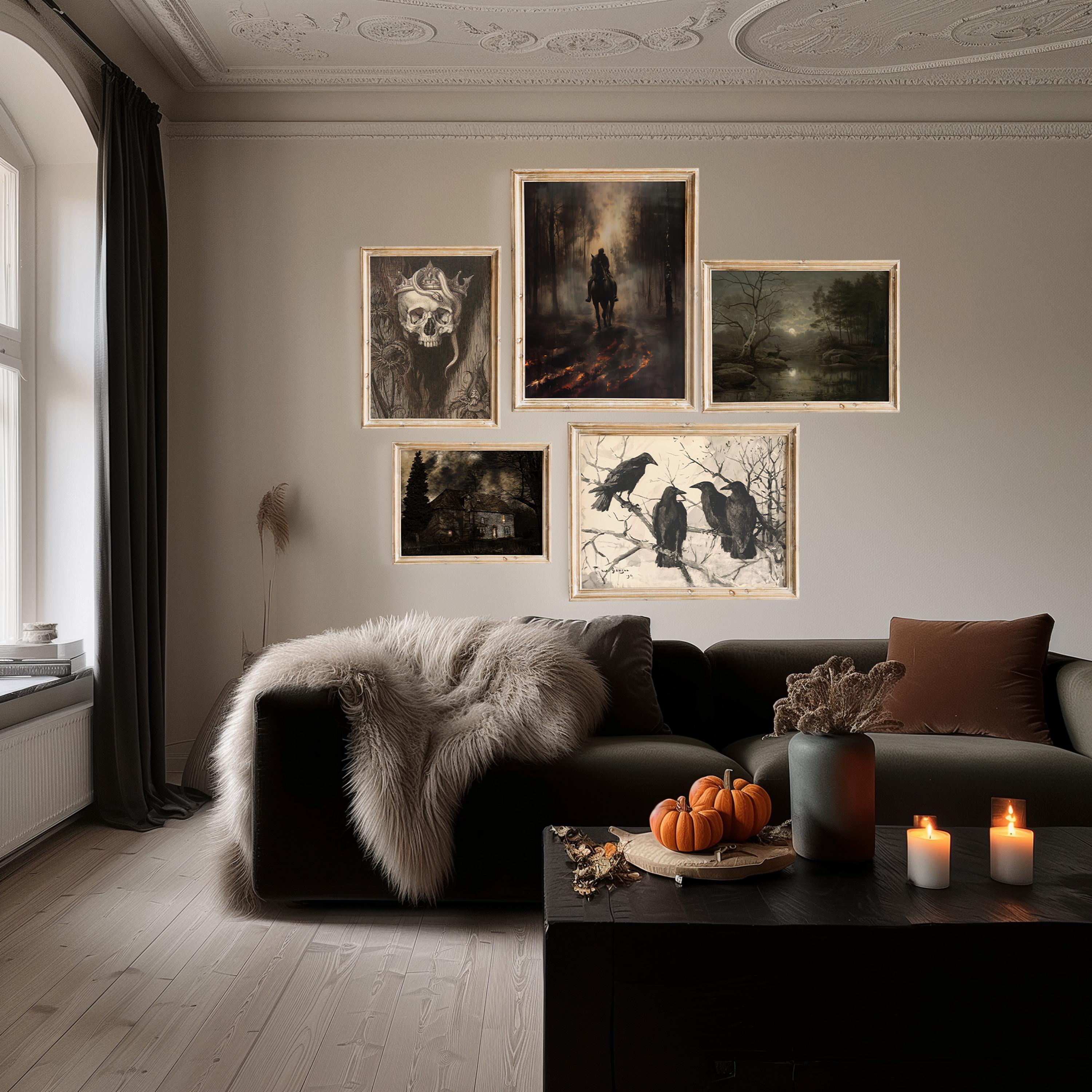 Halloween Gallery Wall Art Set of 5 Prints | DIGITAL DOWNLOAD ...