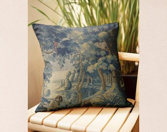 Antique Dutch Landscape Verdure Created between c.1660 -1700 Printed OUTDOOR Pillow
