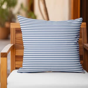 Summer Blue and White Stripes Spun Pillow Cover