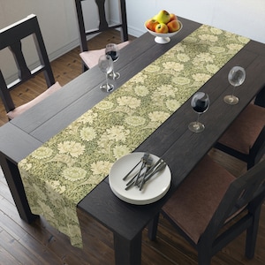 William Morris Chrysanthemum Pattern created in 1877 Printed Table Runner