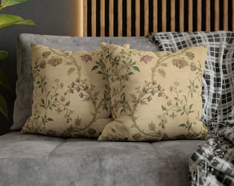 Fronha estampada em tecido holandês antigo com padrão floral criado entre c. 1750 e c. 1790