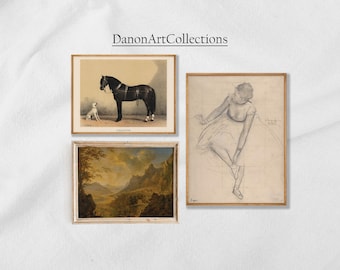 Golden days - a set of 3  vintage painting Wall print, DIGITAL DOWNLOAD, Printable Art, created between 1659-1880. #5113