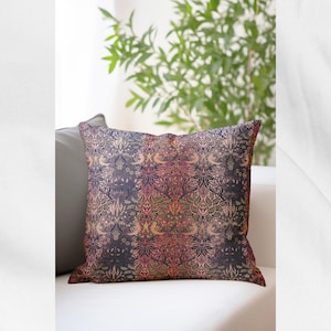 William Morris&#39;s Woven Textile Pattern Dove and Rose - Created in 1879 Printed OUTDOOR Pillow