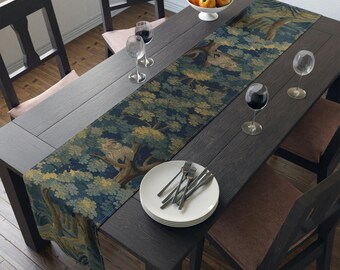 Antique Dutch Landscape Verdure Created between c.1660 -1700 Printed Table Runner