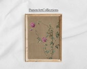 Vintage Rose Print, Antique Botanical Print, DIGITAL DOWNLOAD, Printable Wall Art, created in 1875. #133