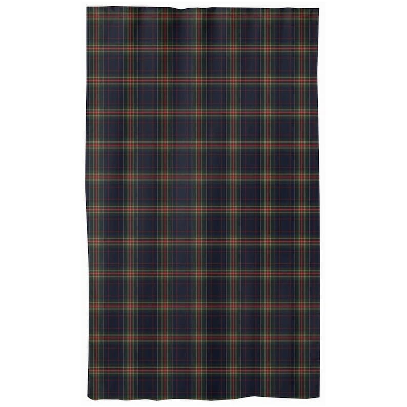 Cortinas de ventana a cuadros escoceses azul marino, rojo y verde, 84"/96" de altura / Estilo clásico para hogares de clase alta. imagen 2