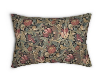 Cuscino lombare stampato in filato con motivo floreale vintage creato nel 1918