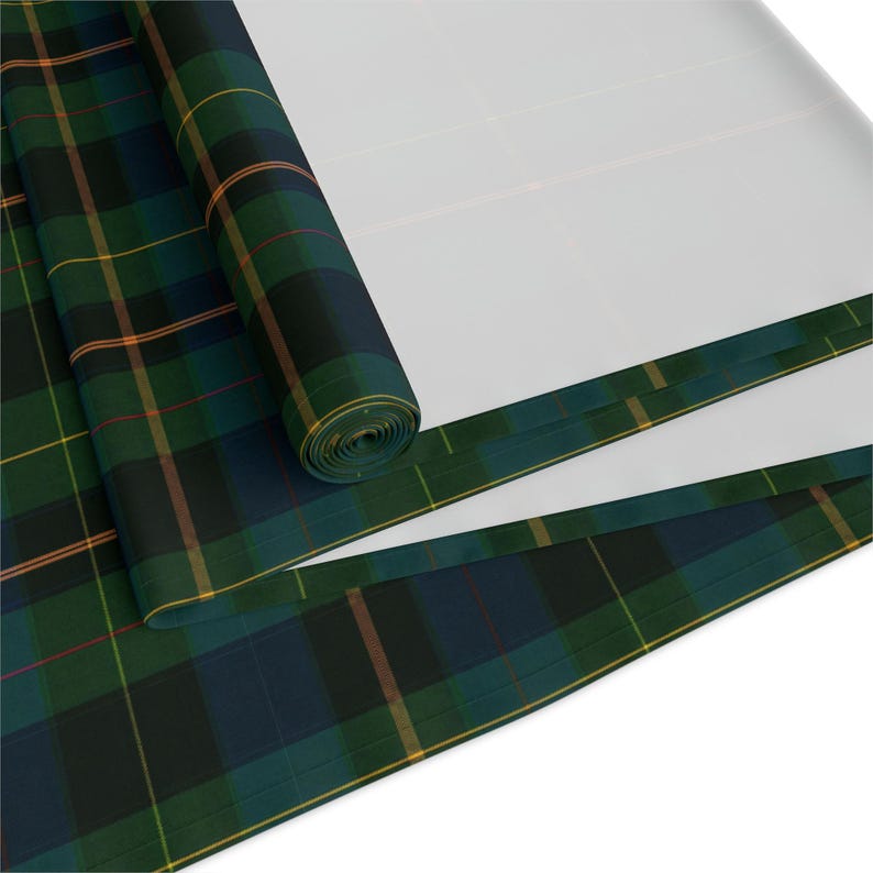 Dark Green Tartan Plaid Table Runner | Old Money Inspired Decor image 4