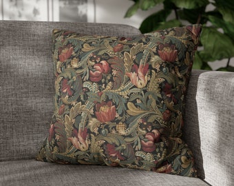 Almofada Vintage | Almofada de Tapeçaria | Padrão Floral Antigo criado em 1918 Capa de Almofada Estampada
