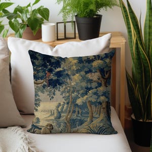 Antique Dutch Landscape Verdure Created between c.1660 -1700 Printed Pillow