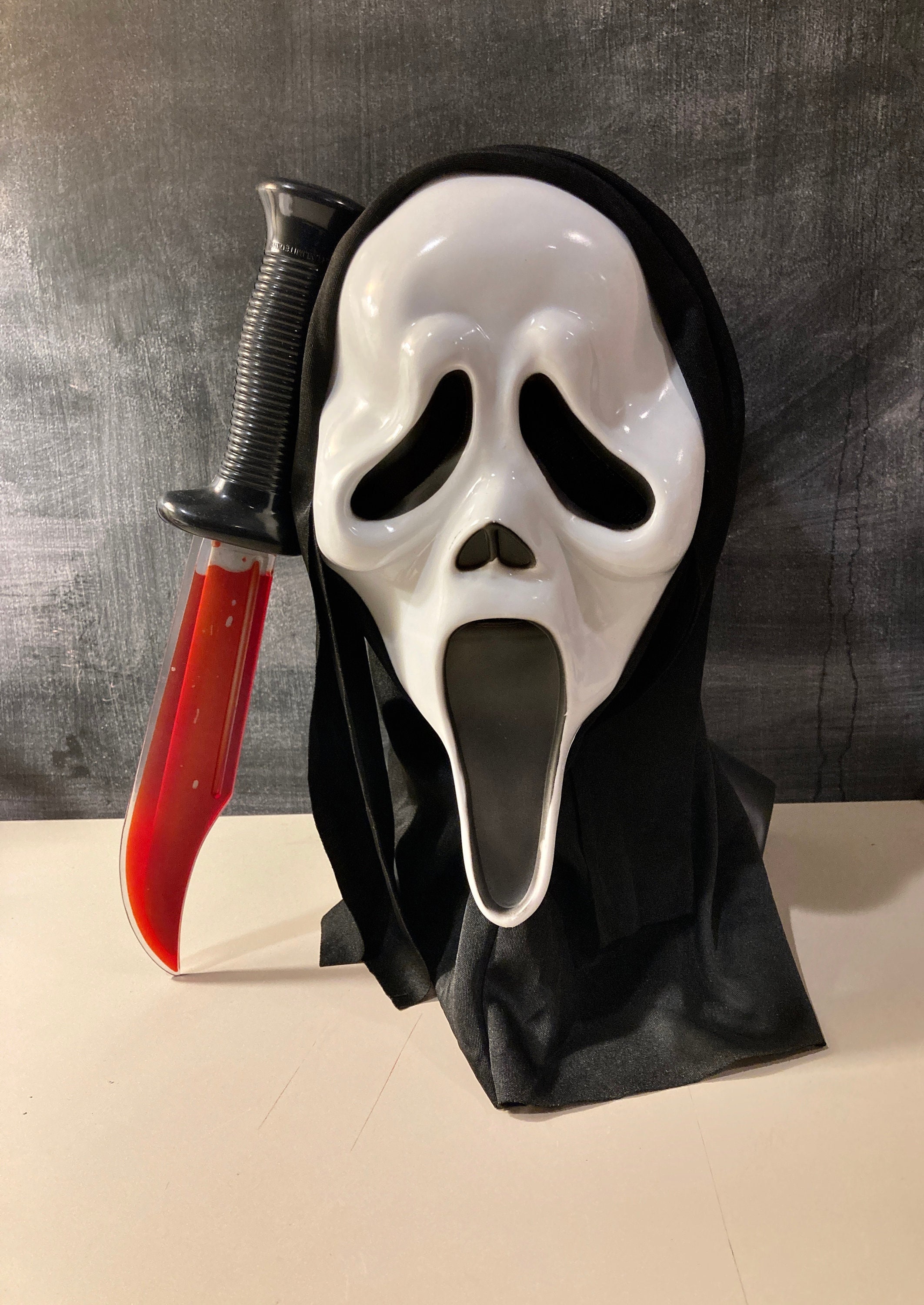 Scream Mask With Bloody FX Knife Stunning Ghost Face 1/1 Full - Etsy