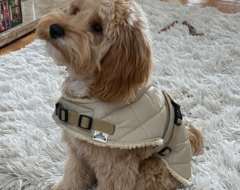 Luxury winter Dog coats waterproof sheepskin fleece warm and stylish Handmade Adjustable Great Gift For Winter