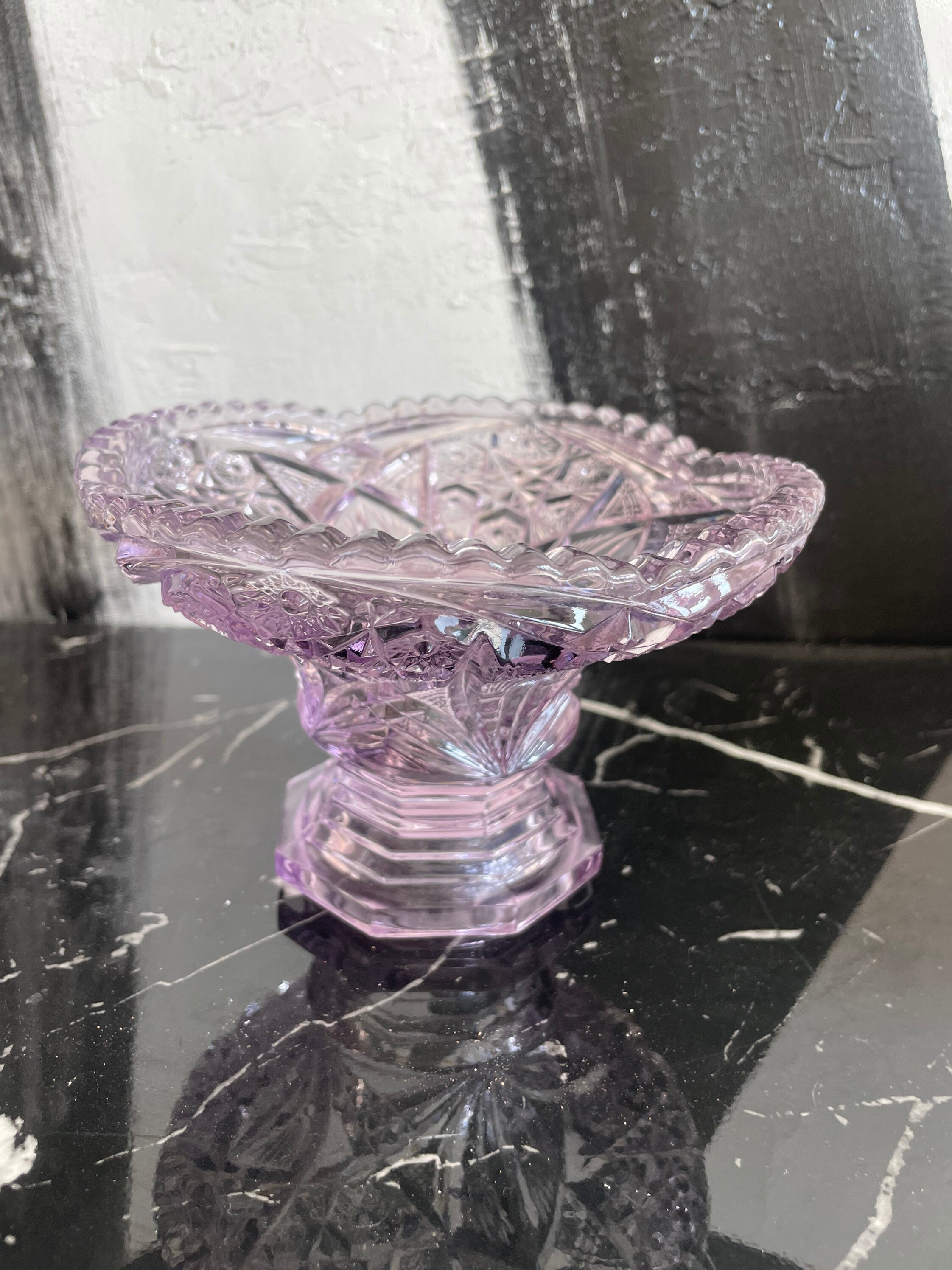 Purple Pink Depression Glass Bobeches For Candlesticks Glass