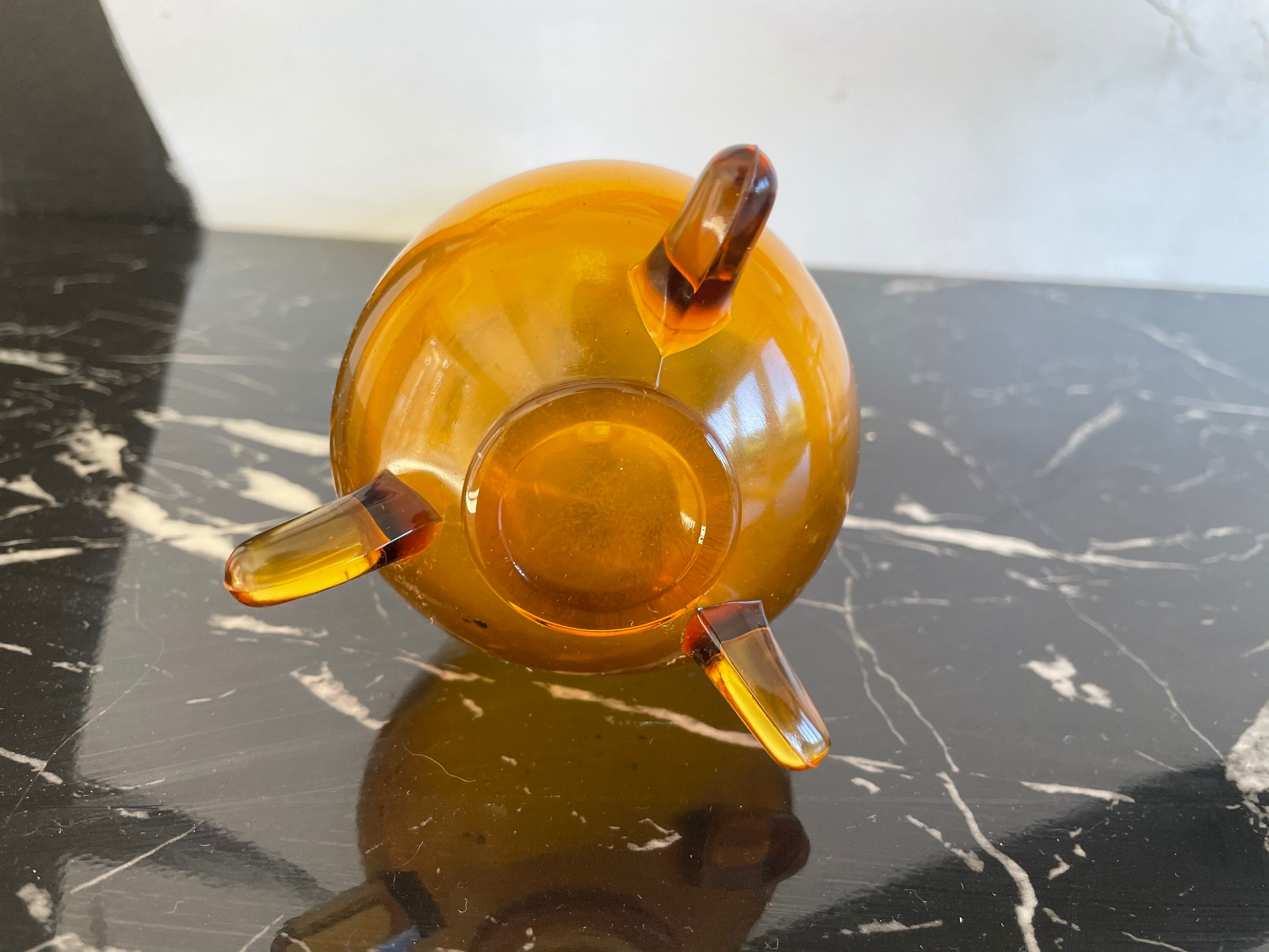 L E SMITH Amber Swung Vase MCM Etsy