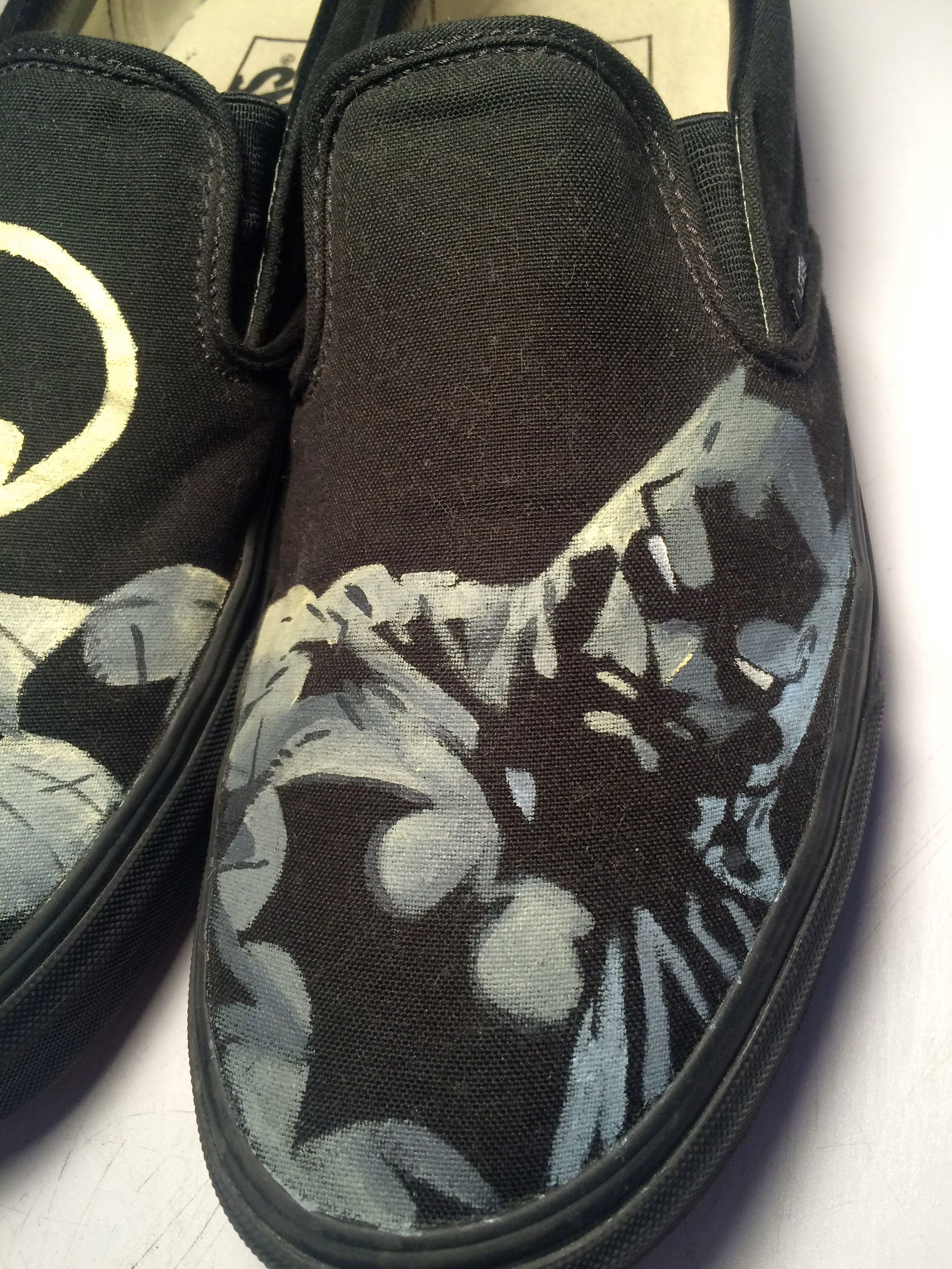Hand Painted Batman Vans Slip Ons - Etsy Hand Painted Batman Vans Slip Ons - Etsy
