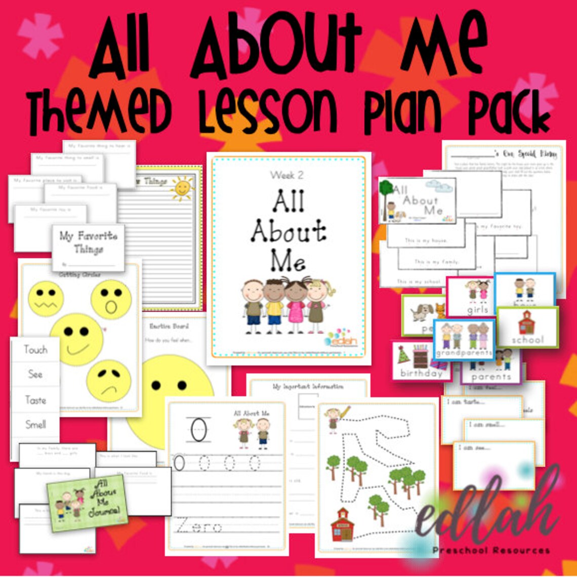 All About Me Themed Preschool Lesson Plans (one Week Curriculum) - Etsy
