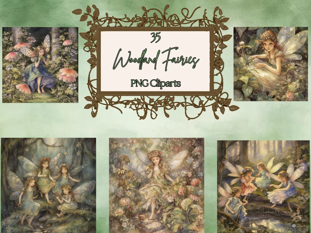 35 Watercolor Woodland Fairy PNG Clipart Bundle (commercial Use) - Etsy