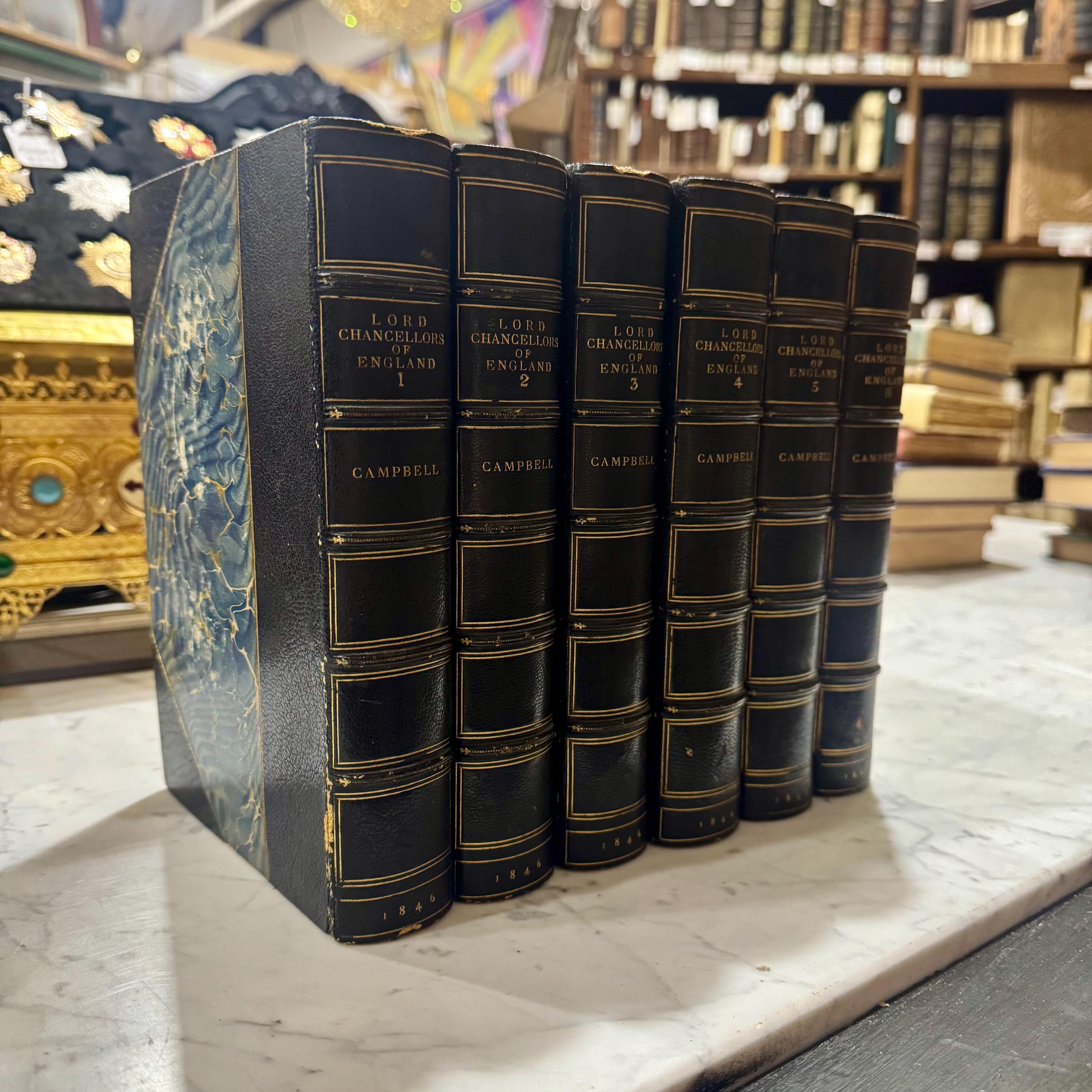 The Lives of The Lord Chancellors and Keepers of The Great Seal of England, From the Earliest Times till The Reign of King George IV. First Series to The Revolution of 1688, Five of Eight Volumes — photograph 2.