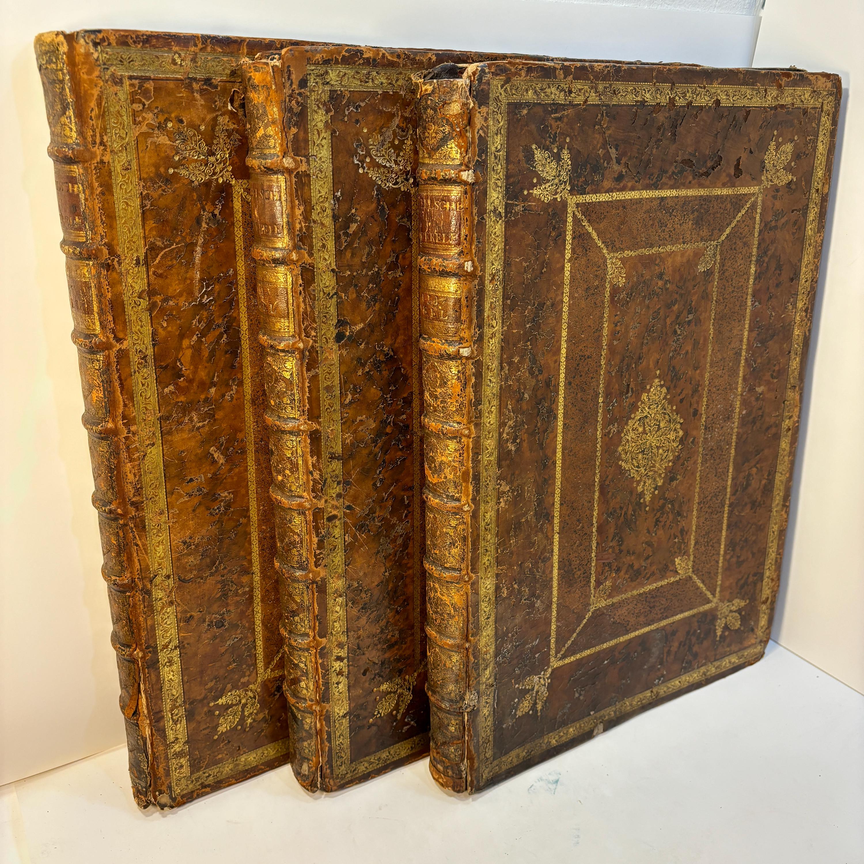 Taferelen Der Voornaamste Geschiedenissen Van Het Oude En Nieuwe Testament,En Andere Boeken, Bij De Heilige Schrift Gevoegt, Door De Vermaarde Kunstenaars Hoet, Houbraken, en Picart Getekent, En Van De Beste Meesters In Koper Gesneden, En Met Beschrijvingen Uitgebreid. Het Eerste Deel. Translated: Scenes Of The Principal Histories Of The Old And New Testament, And Other Books Added To Holy Scripture, Drawn By The Renowned Artists Hoet, Houbraken, and Picart, And Engraved On Copper By The Best Masters, And Expanded With Descriptions. Dutch Picture Bible, 3 vols. — photograph 6.