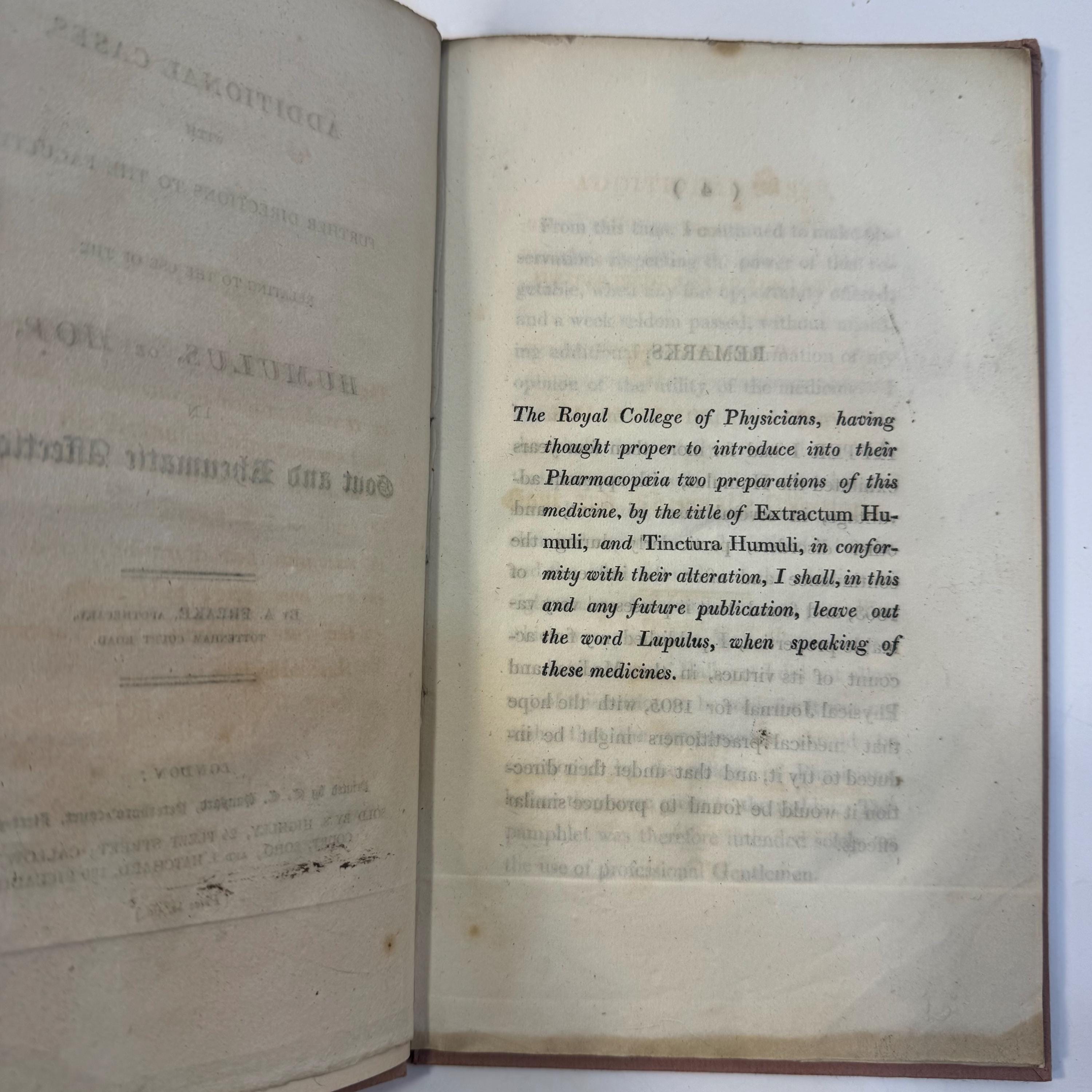Additional Cases, With Further Directions to The Faculty, Relating to The Use of the Humulus, or Hop, in Gout and Rheumatic Affections. — photograph 3.