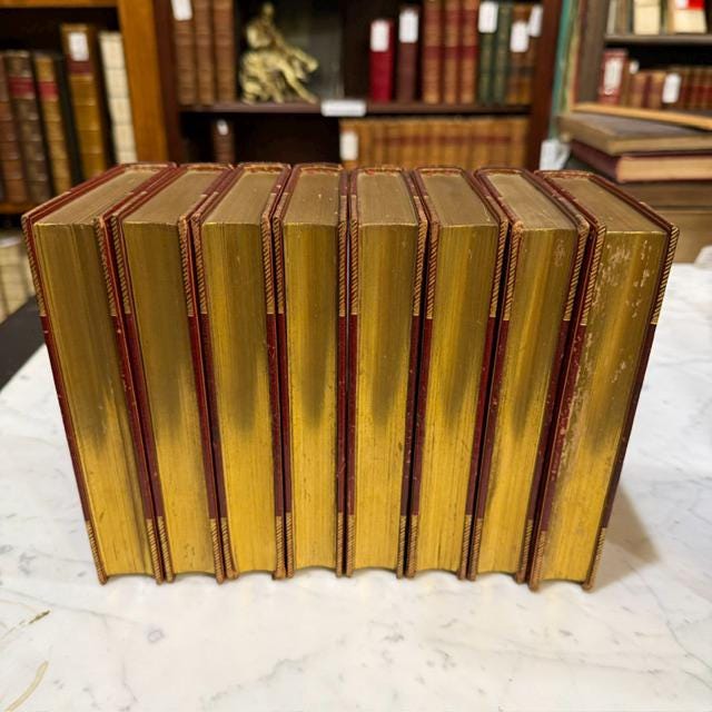 The Works of Robert Burns; With His Life, by Allan Cunningham. In Eight Volumes. Bayntun Doublure Signed Binding. — photograph 10.