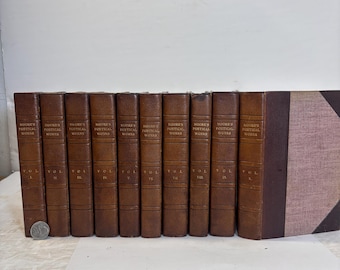 Poetical Works of Thomas Moore Collected by Himself, signed binding, 10 vols.